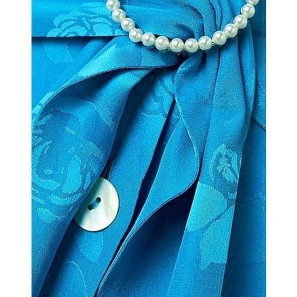 NWT Art Dealer. Azure silk midi skirt size XS - Picture 5 of 13